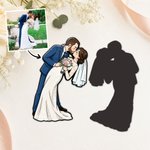 Personalised Cartoon Hand-Drawn Illustration Style Wedding Photo Fridge Magnet Anniversary Engagement Wedding Gift for Newlywed Couple