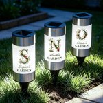 Personalized Floral Vine Initial Number Solar Garden Light with Text Garden Decor Birthday Memorial Gift for Family Gardener