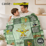 Personalized Cute Long-Tailed Marsupilami Soft Throw Blanket with Name Home Decor Birthday Gift for Kids | Callie × Marsupilami®