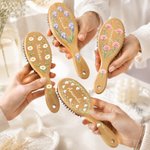Personalized Birth Flower Hair Brush with Name Mother's Day Bachelorette Party Birthday Gift for Women