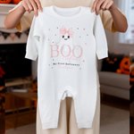 Spersonalizowany śliczny śliniaczek z kokardką dla dziewczynki Śliniaczek body z imieniem dziecka Pierwszy prezent na Halloween dla nowych rodziców