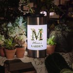 Personalized Floral Vine Initial Number Solar Garden Light with Text Garden Decor Birthday Memorial Gift for Family Gardener