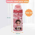 Botella térmica multicolor personalizada de acero inoxidable con personaje de dibujos animados y pajita de 355 ml regalo de cumpleaños para niños