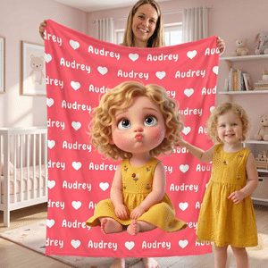 Personalized Cartoon Character Photo Multicolor Soft Throw Blanket with Name Home Decor Birthday Gift for Kids Boys Girls