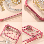 Personalized Crown Diamond Transparent Phone Case for iPhone Samsung with Name and Initial Daily Use Birthday Anniversary Gift for Friend Girl Boy