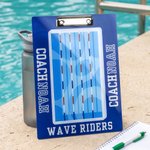 Personalized Multicolour Swimming Pool Design Acrylic Clipboard with Name Daily Training Birthday Gift for Coach