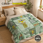 Personalized Cute Long-Tailed Marsupilami Soft Throw Blanket with Name Home Decor Birthday Gift for Kids | Callie × Marsupilami®