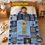 Personalized Cute Long-Tailed Marsupilami Soft Throw Blanket with Name Home Decor Birthday Gift for Kids | Callie × Marsupilami®