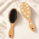 Personalized Birth Flower Hair Brush with Name Mother's Day Bachelorette Party Birthday Gift for Women