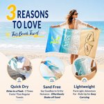 Personalized Sandbeach Theme Mr. and Mrs. Quick Dry Oversized Beach Towel with Initial Names and Text Beach Party Anniversary Birthday Gift for Couple