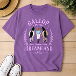 Personalized Multicolor Cartoon Cowboy Character & Horse T-Shirt with Name and Year Cowboy-Themed Decor Daily Wear Birthday Gift for Horse Lovers