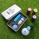 Individuell gestaltbares Golfball-Stempelset mit Hutclip, mehrfarbiger Tinte und personalisiertem Initialenmarker – ein Geschenk für Golfer