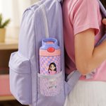 Personalised Cartoon Character Multicolour Checkerboard 12 oz Insulated Kid Water Bottle with Name Birthday Back to School Gift for Boys Girls