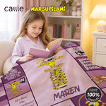Personalized Cute Long-Tailed Marsupilami Soft Throw Blanket with Name Home Decor Birthday Gift for Kids | Callie × Marsupilami®