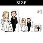 Personalised Cartoon Hand-Drawn Illustration Style Wedding Photo Fridge Magnet Anniversary Engagement Wedding Gift for Newlywed Couple