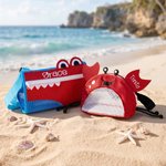 Personalized Crab Crocodile Seashell Beach Bag with Adjustable Strap and Name Beach Party Summer Vacation Birthday Gift for Kids
