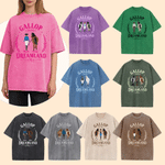 Personalized Multicolor Cartoon Cowboy Character & Horse T-Shirt with Name and Year Cowboy-Themed Decor Daily Wear Birthday Gift for Horse Lovers