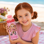 Personalized Multicolor Cartoon Character Kid Water Bottle with Name and Silicone Straw Birthday Back to School Gift for Boys Girls Kids