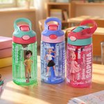 Personalized Cartoon Character BPA-Free Transparent or Insulated Water Bottle with Straw and Name Back to School Gift for Kids