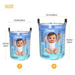 Personalized Cartoon Character Storage Laundry Basket with Name and Durable Handles Back to School Birthday Gift for Kids