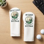 Personalized Golf Elements Face Photo PU Leather Golf Head Cover with Text Golf Club Birthday Gift for Golf Players Lovers