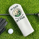 Personalized Golf Elements Face Photo PU Leather Golf Head Cover with Text Golf Club Birthday Gift for Golf Players Lovers