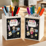 Personalized Teach Love Inspired Building Blocks Pencil Holder with Text Desk Decor Back to School Teacher's Day Gift for Educator