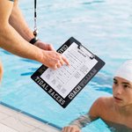 Personalized Multicolour Swimming Pool Design Acrylic Clipboard with Name Daily Training Birthday Gift for Coach