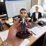 Personalised Photo 3D Cartoon Character Figurine with Name Office Desk Decor Birthday Anniversary Gift for Workers Friends