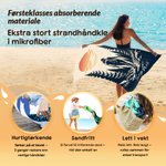 Personlig hurtigtørkende strandhåndkle og badehåndkle med turmotiv navn perfekt gave til friluftsliv og alle naturelskere