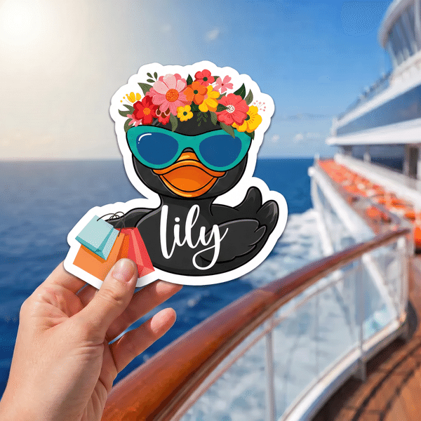 Personalised Cute Cartoon Duck Cruise Door Fridge Magnet with Name Room Decor Birthday Summer Holiday Gift for Family Cruise Travel Lovers