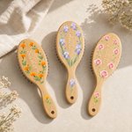 Personalized Birth Flower Hair Brush with Name Mother's Day Bachelorette Party Birthday Gift for Women