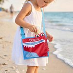 Personalized Crab Crocodile Seashell Beach Bag with Adjustable Strap and Name Beach Party Summer Vacation Birthday Gift for Kids