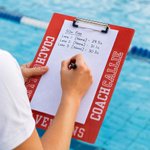 Personalized Multicolour Swimming Pool Design Acrylic Clipboard with Name Daily Training Birthday Gift for Coach