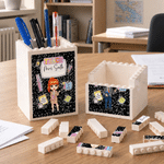 Personalized Teach Love Inspired Building Blocks Pencil Holder with Text Desk Decor Back to School Teacher's Day Gift for Educator