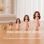 Personalized 3D Chibi Photo Figurine Ornament with Wooden Base and Text Desk Decor Birthday Party Anniversary Gift for Friends Family