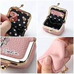 Personalized Birth Flower Portable Genuine Leather Mini Jewellery Case with Kiss Lock and Name Birthday Gift for Family Besties