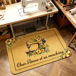 Paillasson personnalisé avec texte et motif - Motif machine à coudre florale- Cadeau de Pendaison de crémaillère pour tailleurs