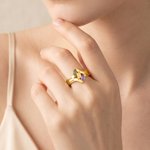 Personalised 1-6 Marquise Family Birthstones Sterling Silver Ring with Engraved Name and Text Birthday Anniversary Gift for Women