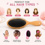 Personalized Birth Flower Hair Brush with Name Mother's Day Bachelorette Party Birthday Gift for Women