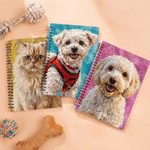 Personalised Oil Painting Style Pet Photo Spiral A5 Notebook with Name Writing Use Birthday Gift for Pet Lovers Friends