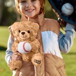 Personalised Sports Ball Cute Bear Soft Stuffed Plush Toy with Texts Valentine’s Day Birthday Gift for Boys Girls Sports Lovers