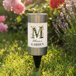 Personalized Floral Vine Initial Number Solar Garden Light with Text Garden Decor Birthday Memorial Gift for Family Gardener