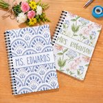 Personalized Watercolour Floral Spiral Notebook with Text Recording Accessory Teacher's Day Appreciation Birthday Gift for Teachers