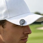 Individuell gestaltbares Golfball-Stempelset mit Hutclip, mehrfarbiger Tinte und personalisiertem Initialenmarker – ein Geschenk für Golfer