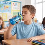 Personalized Multicolor Cartoon Character Kid Water Bottle with Name and Silicone Straw Birthday Back to School Gift for Boys Girls Kids