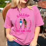 Personalized Multicolor Cartoon Cowboy Character & Horse T-Shirt with Name and Year Cowboy-Themed Decor Daily Wear Birthday Gift for Horse Lovers