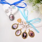 Personalised Vintage Bridal Bouquet Charm with Photo and Engraved Text Wedding Remembrance Gift for Wedding Bride