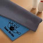 Personalized Bowling Pattern Oil Removal Shammy Bowling Ball Cleaner Cloth with Text Bowling Alley Accessory Birthday Gift for Bowling Player Lover
