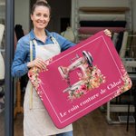Paillasson personnalisé avec texte et motif - Motif machine à coudre florale- Cadeau de Pendaison de crémaillère pour tailleurs